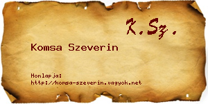 Komsa Szeverin névjegykártya